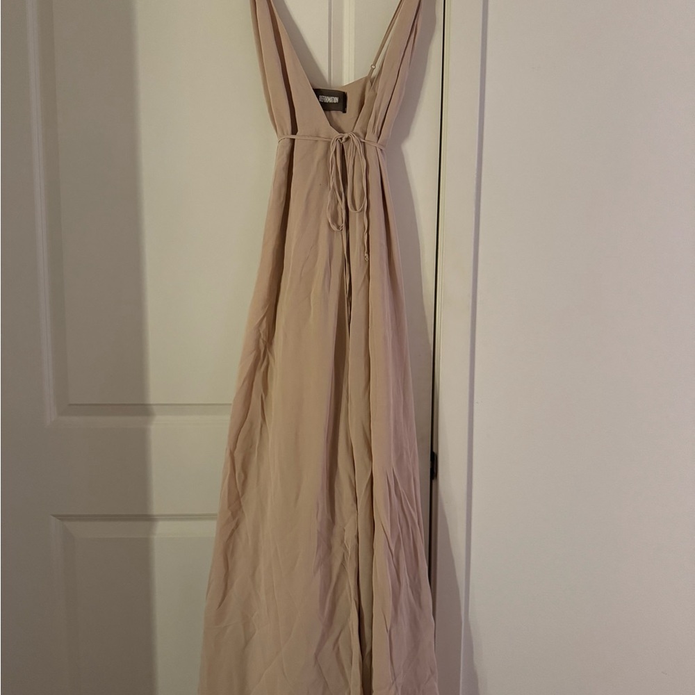 Reformation Tan Halter Maxi Dress